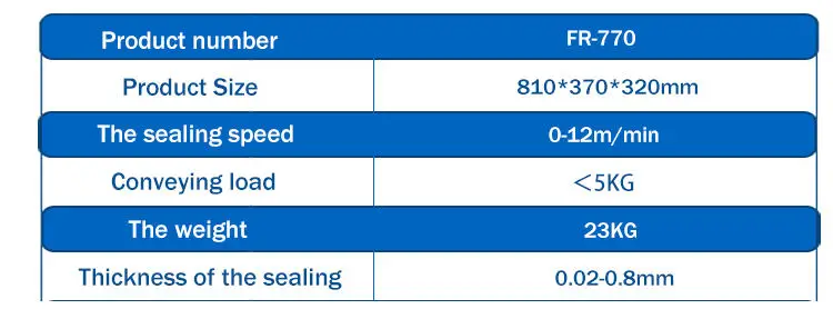 FR-770 Continuous Band Sealer Vertical Automatic Continuous Sealing Machine with Digital Temperature Control for Bag Film