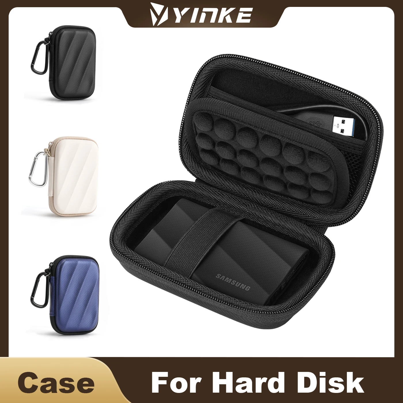 EVA Hard Carrying Case Anti-Scratch Travel Storage Bag with Hand Strap for Samsung T7 Shield/T9 4TB/2TB/1TB Portable SSD