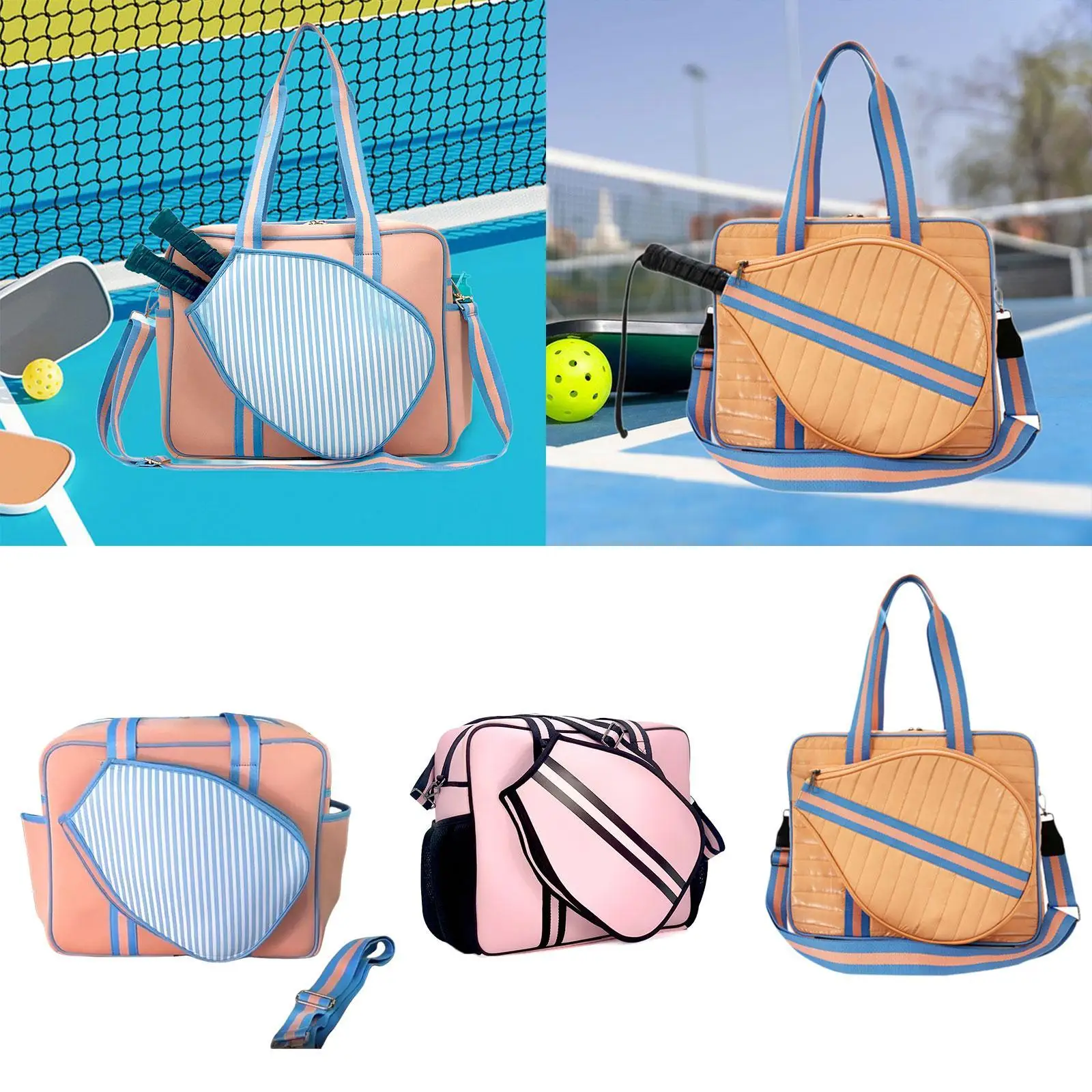 Pickleball Bag with Adjustable Strap Sport Bag Portable Pickle Ball Bag