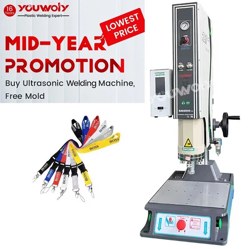 LCD Digital Control Intelligent Ultrasonic Plastic Welding Machine for Lanyards Ribbon Lanyards Hook Loop Strap Sealing