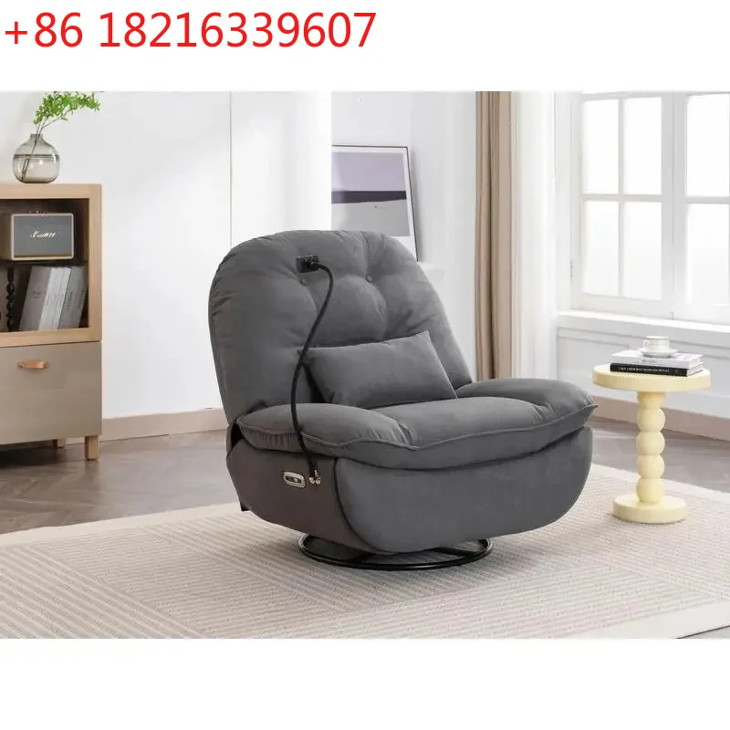 YAO Power Recliner Swivel Glider with USB Charger and Bluetooth Music Player for Gaming, Working, and Leisure - Grey