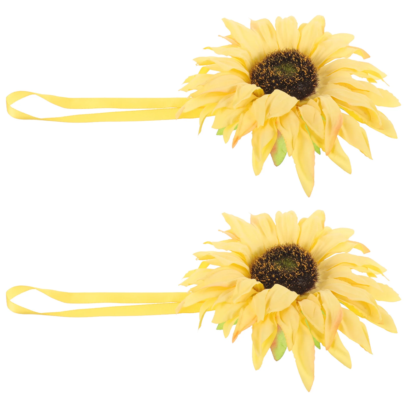 

2 Pcs Drape Sunflower Curtain Tie Magnetic Backs for Curtains Strap Tiebacks Cloth Buckle