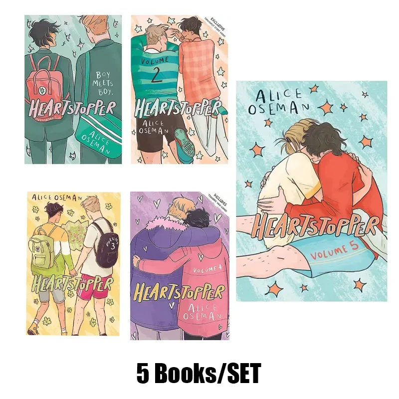 5 Books/set Heartstopper Series Volume 1-5 Books Set By Alice Oseman Heartstopper Series Volume 1-5 Books Set By Alice Oseman