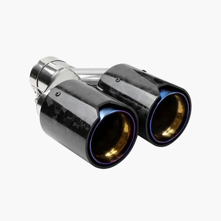 Forged Carbon Fiber Modify for Car Accessories Upgrade Muffler Nozzle Burnt Blue Car Exhaust Pipe