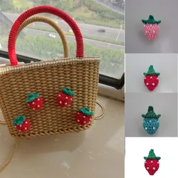20Pcs Knitting Yarn Strawberry Ornaments DIY 7 Colors Handmade Craft Supplies Pin Accessories Hat Clothing Decor Material