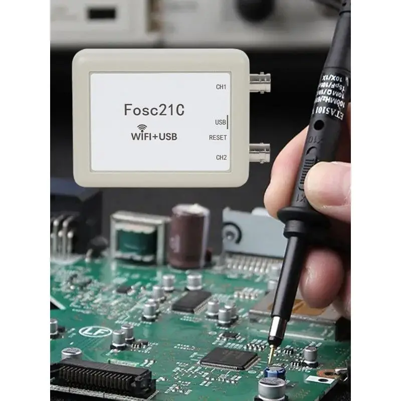 

2026 Fosc21C 2-channel WIFI wireless oscilloscope USB computer oscilloscope 1Mhz sampling rate, portable