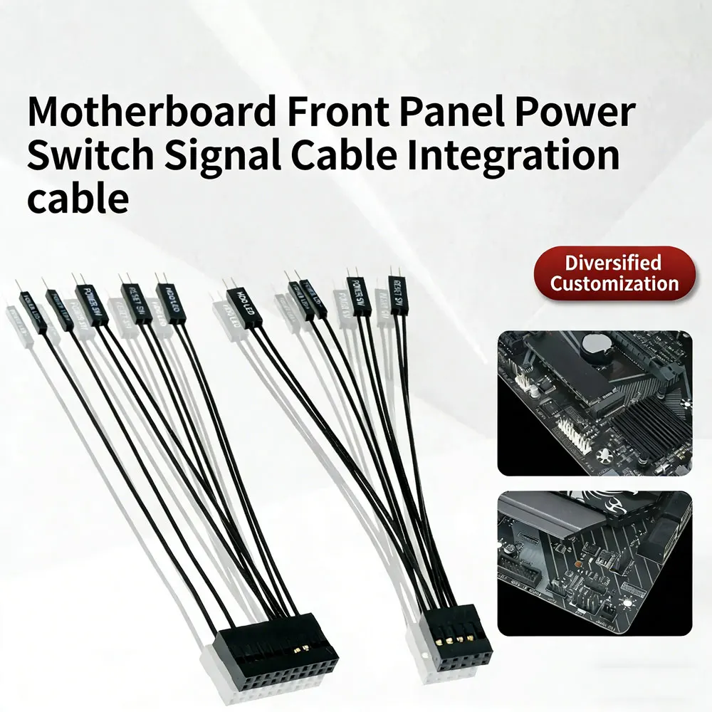 Signal Integration Cable for Motherboards Compatible with ASUS/GIGABYTE/MSI/ASRock/Colorful/Onda Front Panel I/O Cable