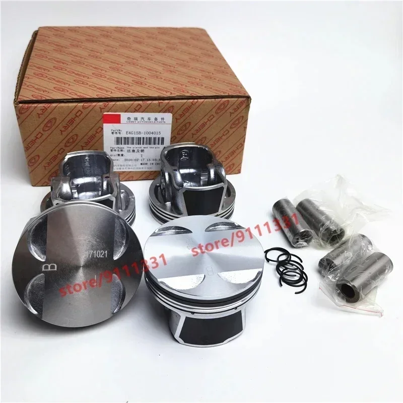 4pcs/set Engine Piston For Chery Tiggo 4 Tiggo 5x Arrizo 5 1.5L E4G15B-1004015