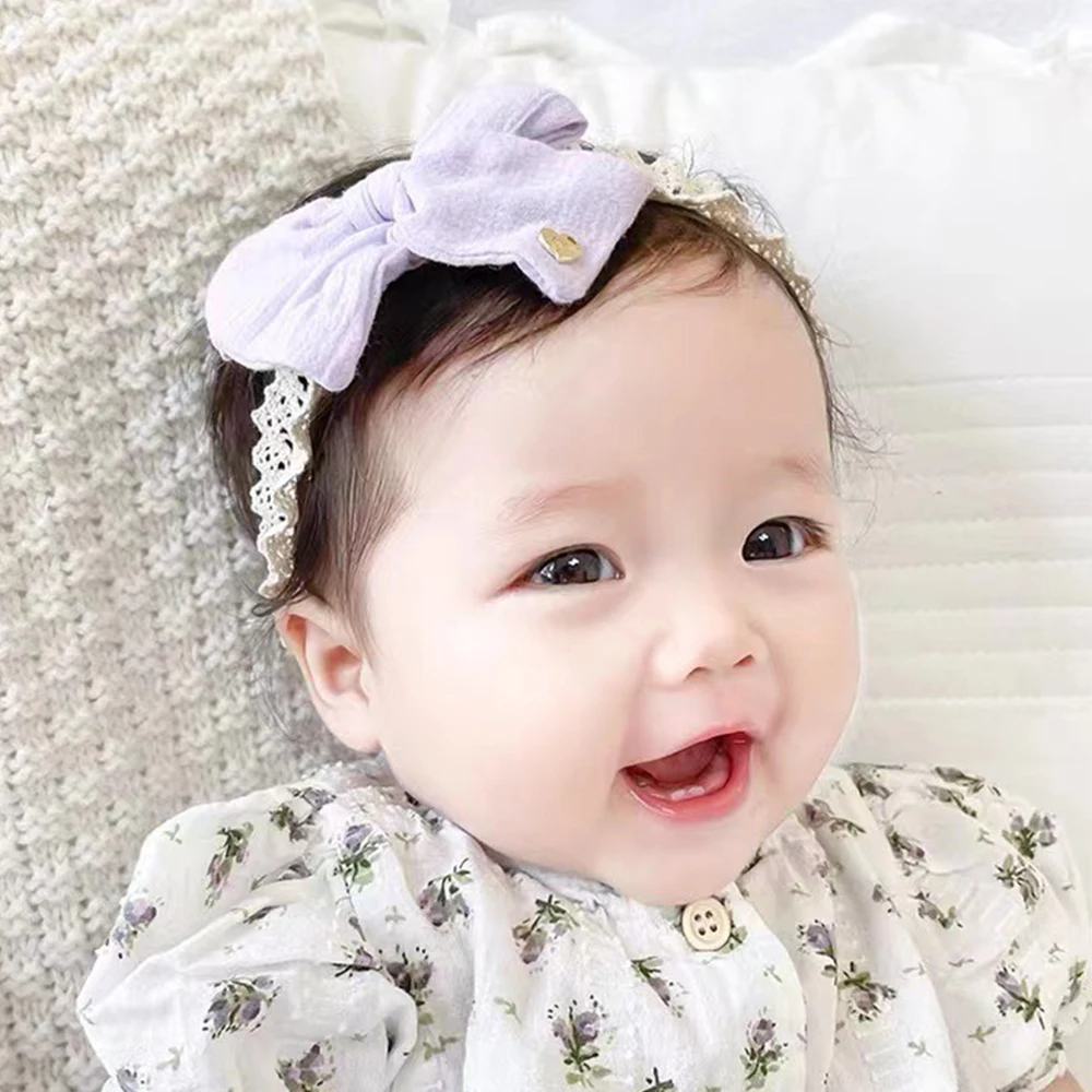 

Korea Style Cute Bow Nylon Headband Little Princess Go Well with Dress Nebworn Photoprop Headwear Toddlers Turban Lace Headbands
