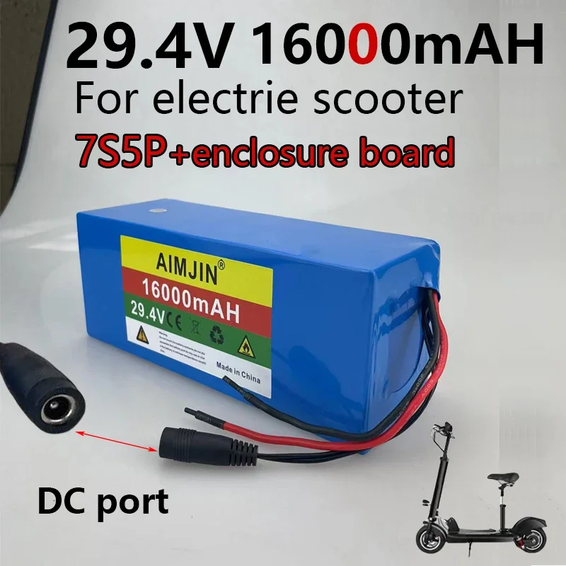 

Batterie Lithium-Ion pour Vélo Électrique, Fauteuil Roulant, 7S5P, 24V, 16Ah, 500W, 29.4V, 16000mAh, 18650