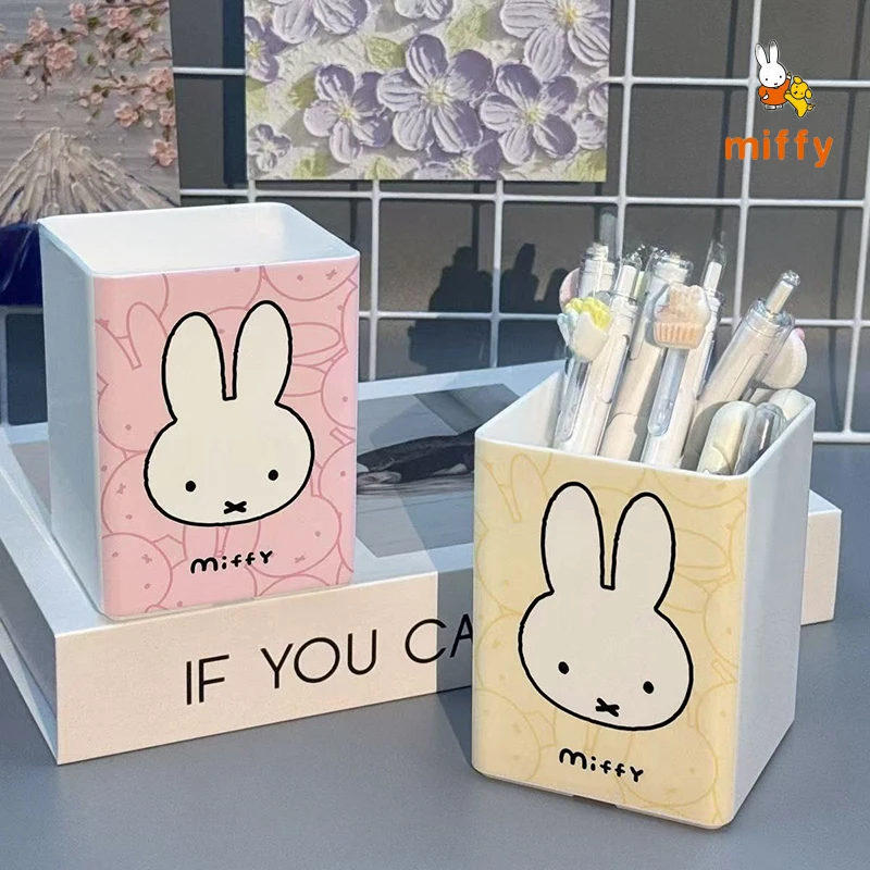 

Miffy Pencil Holder Creative Cartoon Desktop Decoration Multi Functional Storage Box Desk Pen Organizer Anime Accessories Gifts