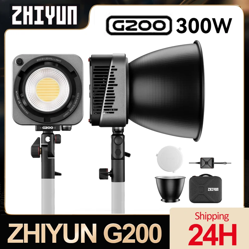 

ZHIYUN MOLUS G200 300W LED Video Light 2700K-6500K Photography Light APP Control Studio Photo Lamp Ultra Bright Camera Light