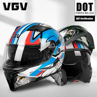 Motorcycle Helmet Men's Women's Modular Flip-Up Four Season Double Mirror Full Face Fully Covered Safety Riding Gear