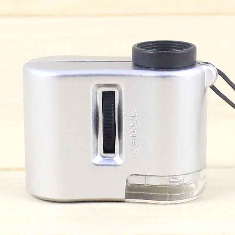 TenYua Mini Portable 60X Microscope Jewelry Magnifiers Loupe Glass LED UV Light Pocket Microscope urrency Dectector Magnifier