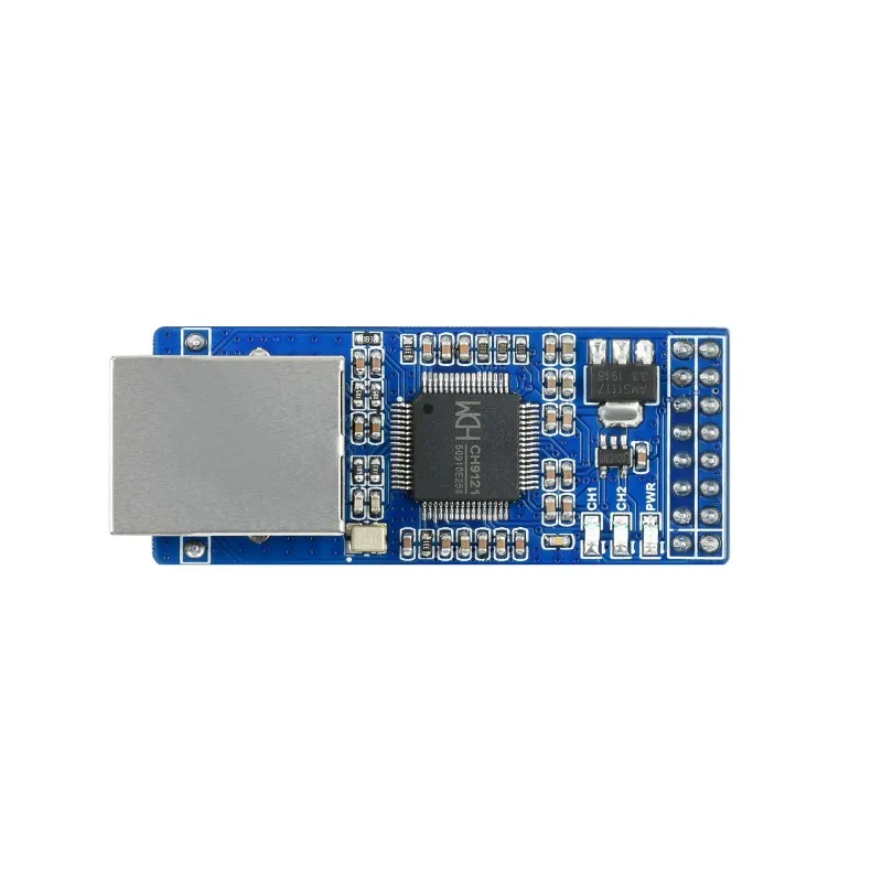 Konverter Waveshare 2-CH UART Ke Ethernet, Modul Transmisi Transparan Port Serial