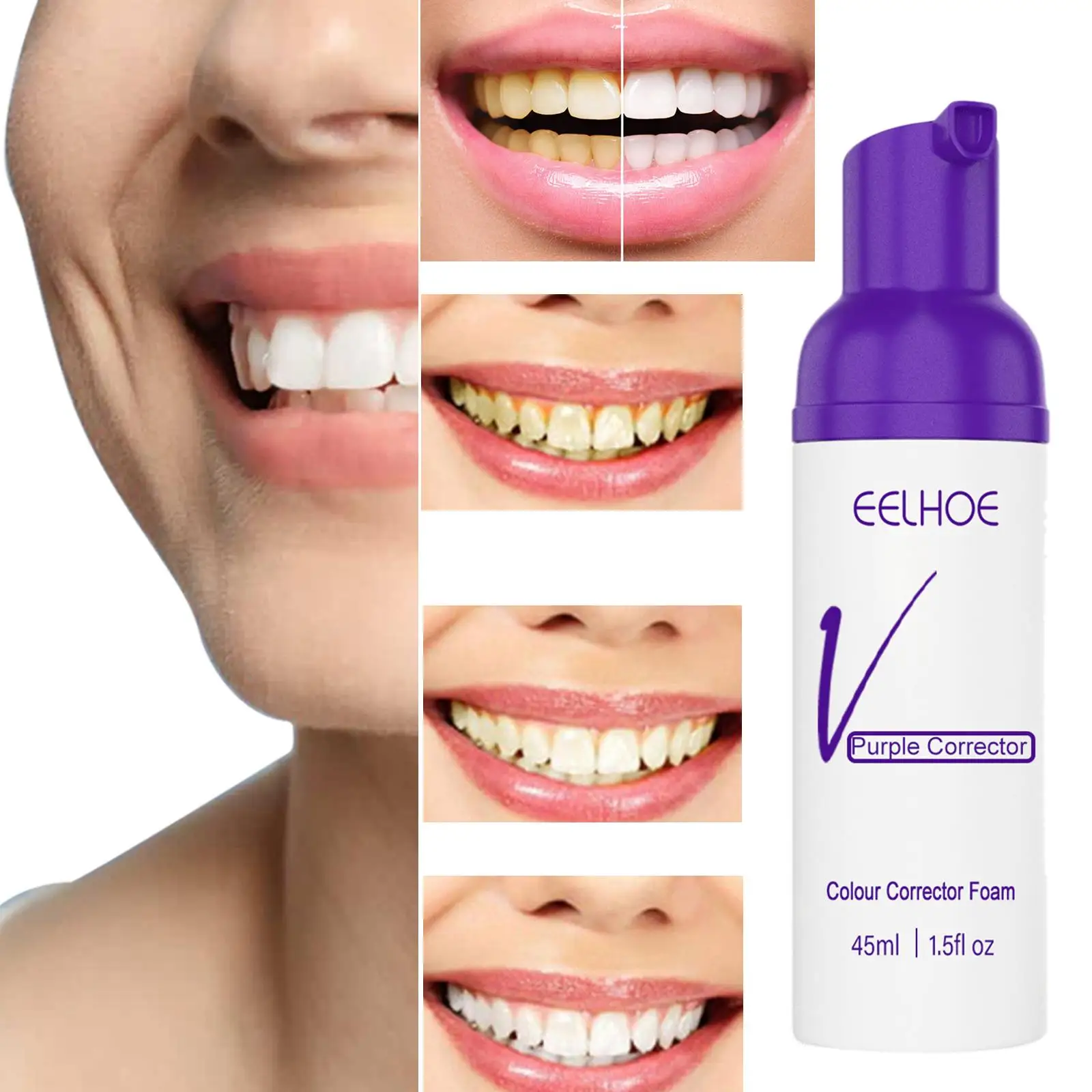 Colour Corrector Toothpaste Foam Whitening Toothpaste for Adults Teens Elderly