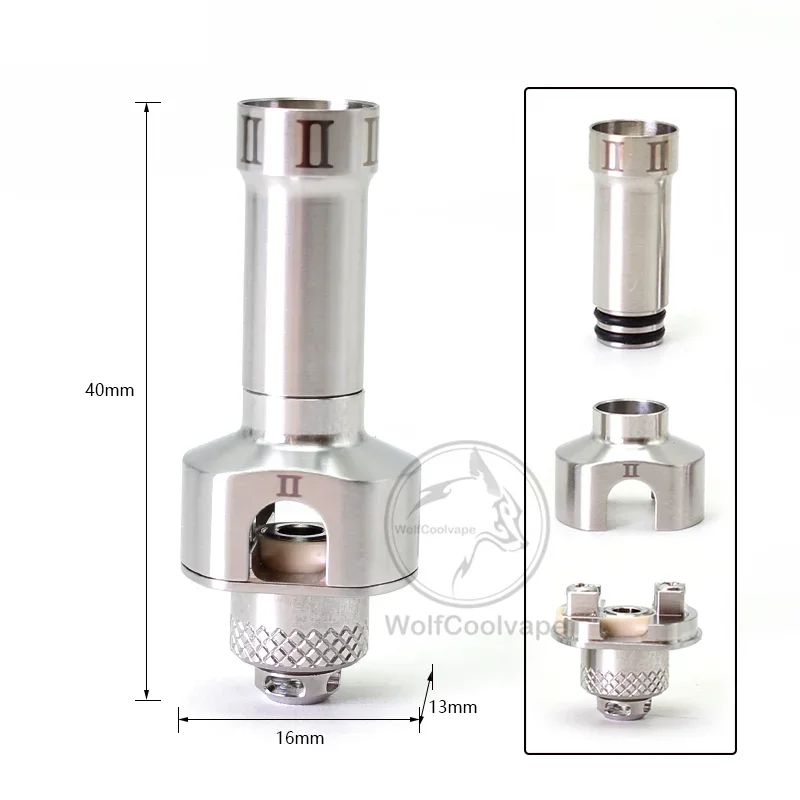 WOLFCOOLVAPE NT2U สไตล์ RBA Bridge สําหรับ BB Billet Boro Mod Vape 8 Air Pins 1.0 - 4.0 มม. Rebuildable Tank Atomizer