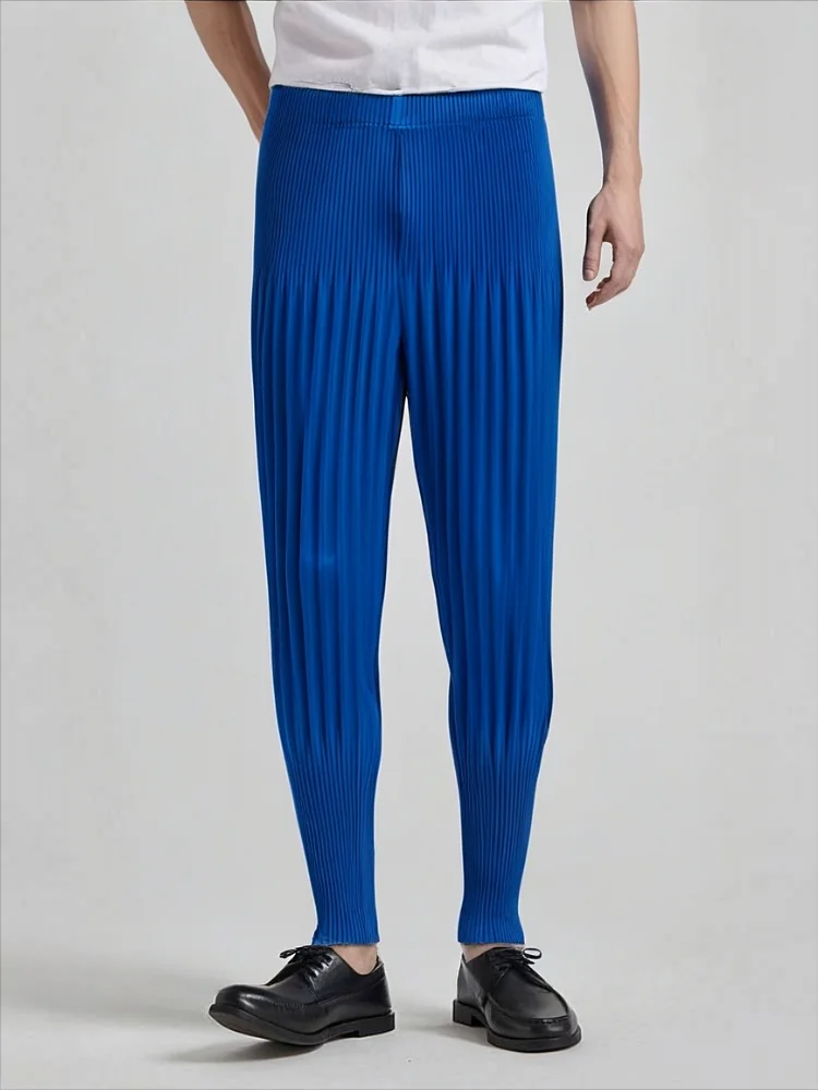 

Miyake Fold 2025 Spring/Summer New Lantern Pants Men's Loose and Fashionable Haren Small Leg Lantern Seven Part Casual Pants