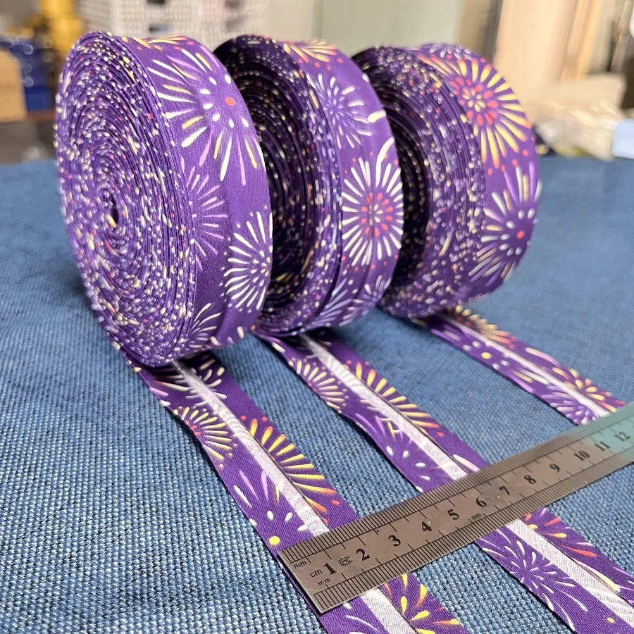 Twill-Bindeband, gepunktet, kariert, Streifenkantenband für handgefertigte Kleidung, Puppenkleidung, Nähbesatz, 100 % Baumwolle, 2,5 cm – Detail 2