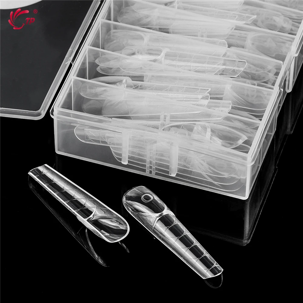 

TP Reusable Space Dual Form Full Cover Extension DIY Nail Forms 15 Sizes Acrylic 3D Smart French Line False Tips Manicure 120Pcs