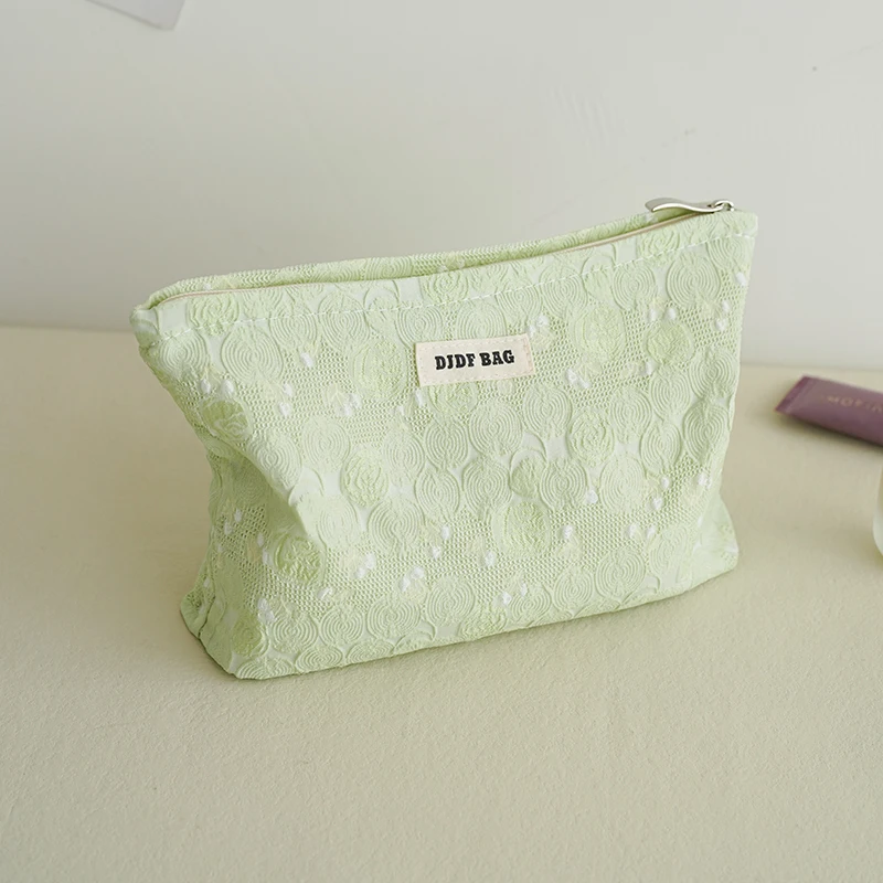 Green Women\'s Cosmetic Bag, Large Capacity Cosmetic Storage Bag, Portable Coin Purse, Toiletry Bag, Travel Liner Bag