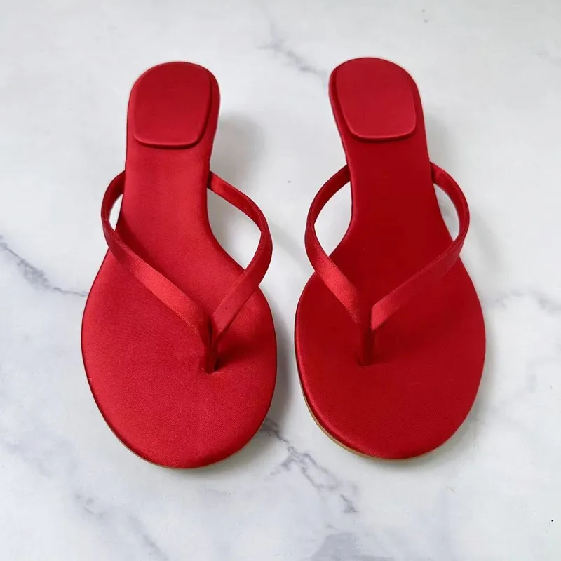 PSEEWE 2024 Leopard Print Sandals Women Sexy Clip Toe Slippers Woman Cat Heel Flip flop Summer Sandals Red Black Casual Slippers