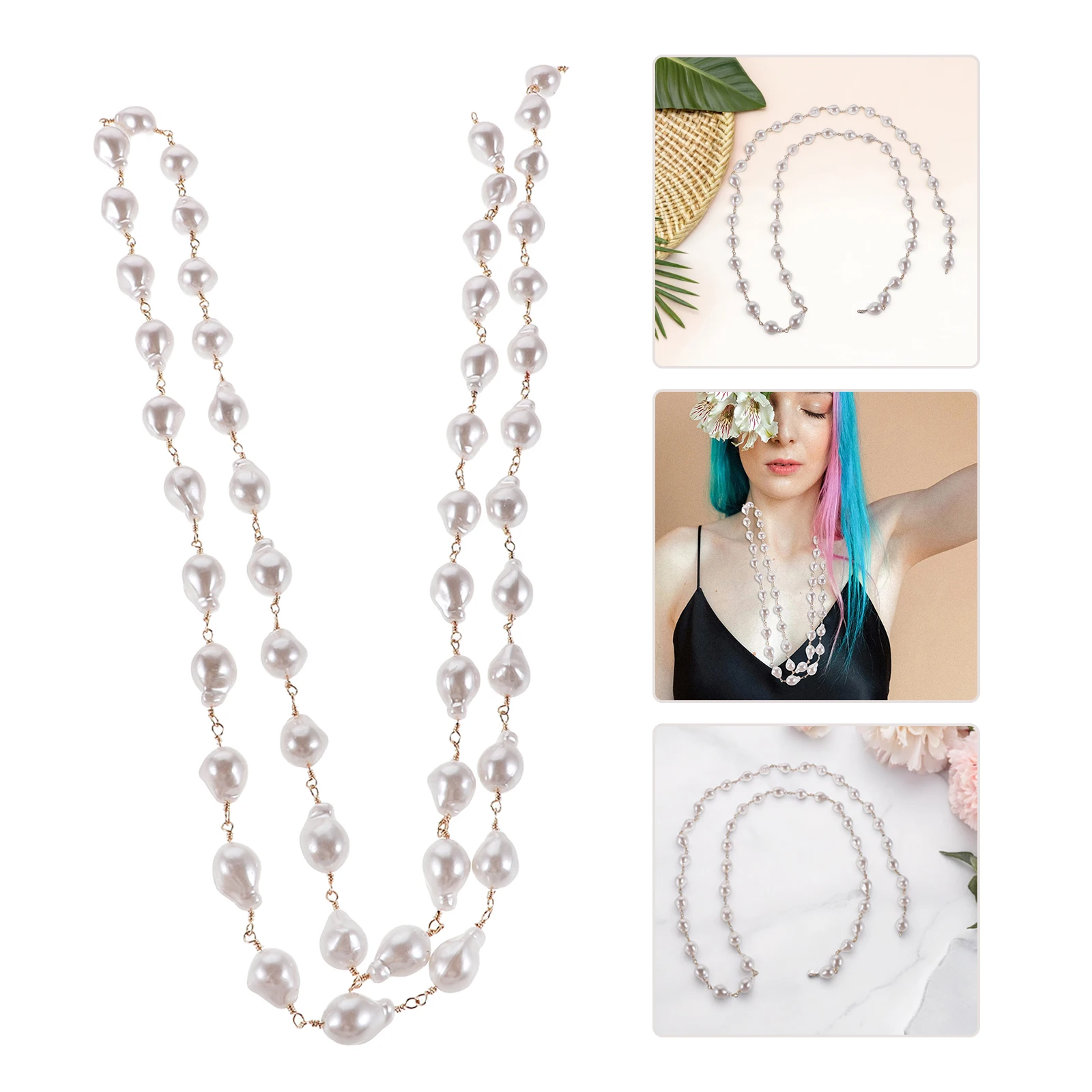 

1 Roll Strands For Decorating Jewelry Making Supplies Necklace Chains Diy Wedding Pearl Garland Necklace Chain Bulk Handcraft