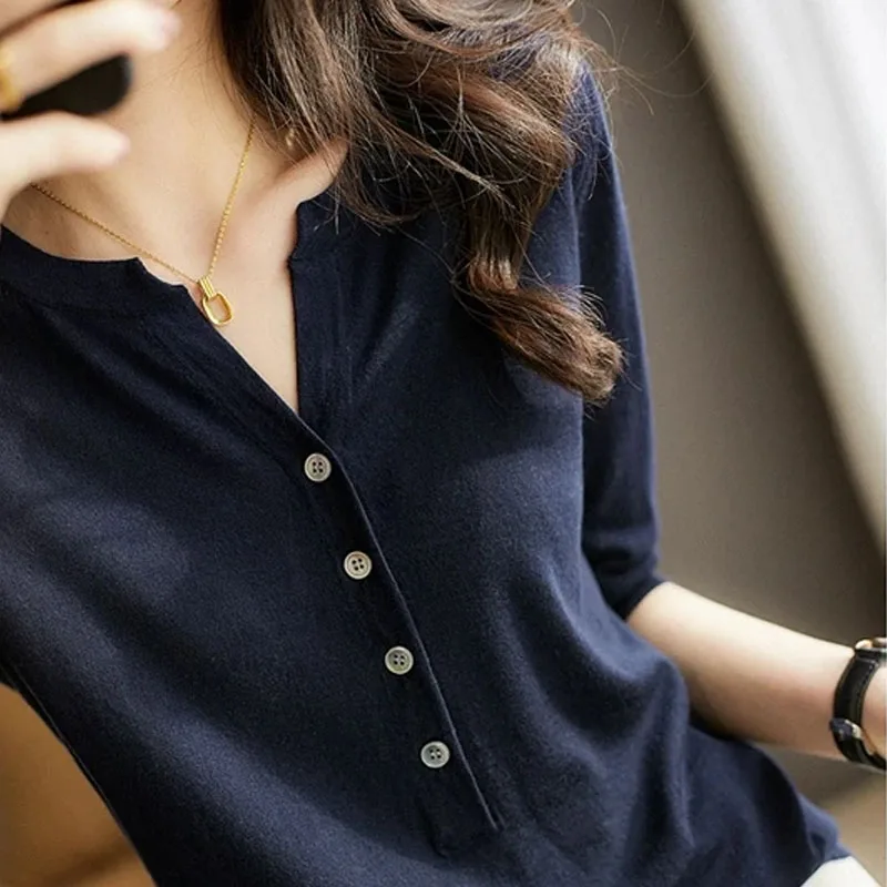 

Fashion O-Neck Temperament Knitted Sweater Women Pullovers Black Knit Sweater Pullover Women Tops Sweaters Sueter Feminino Q3435