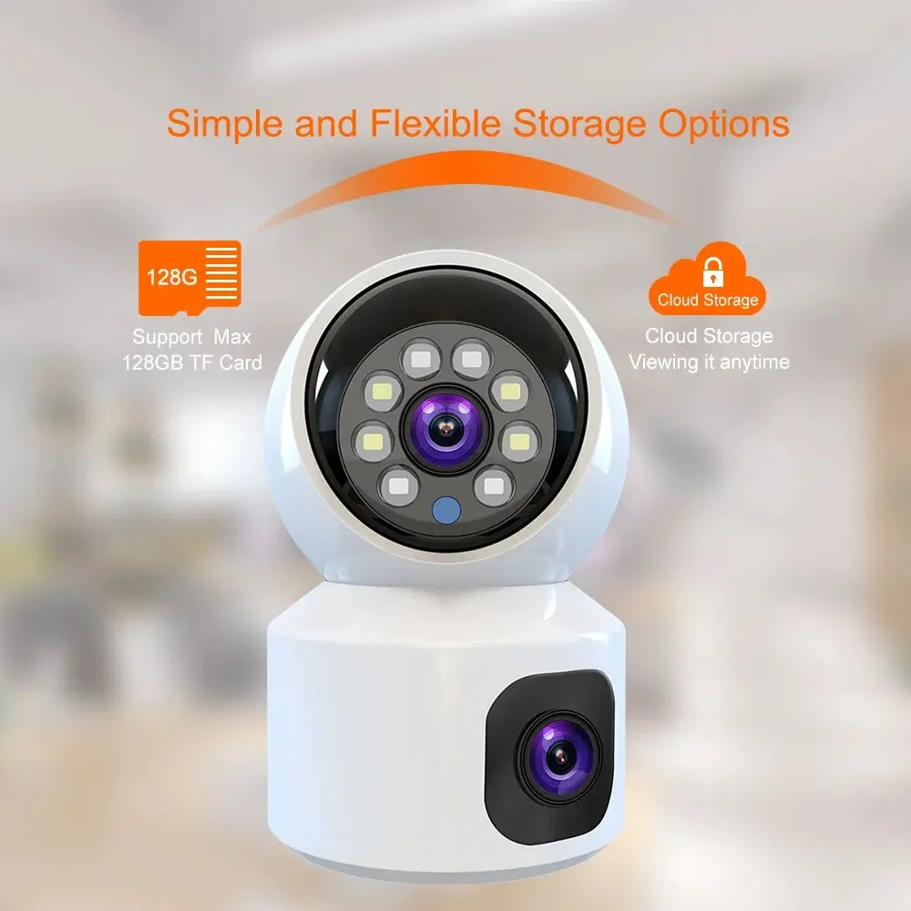 Dual Lens 6MP HD WiFi 4G PTZ Camera Indoor Home Security Baby Monitor Night Vision Two Way Audio