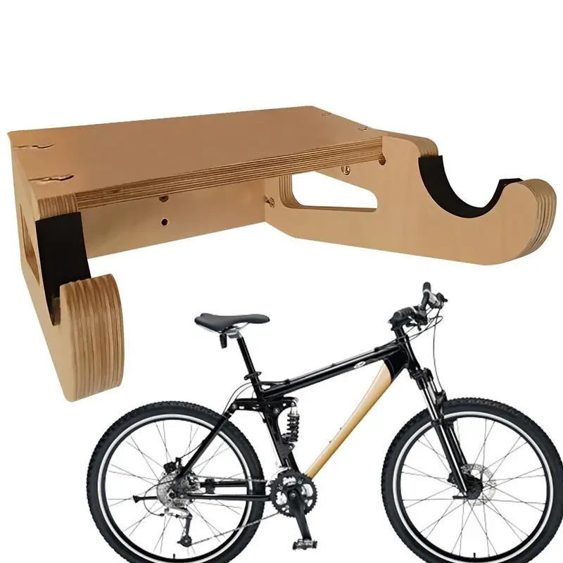 Bike Wall Mount Flexible Wooden Bike Hooks Indoor Bicycle Storage Mount Flexible And Portable Bike Holder Rack Display Rack