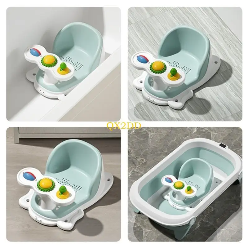 QX2D Bathtub Seats Baby Bathtub Seats for Sit-Up Bathing Provides Backrest Support Baby Bath Seats with Bottom Suction Cups