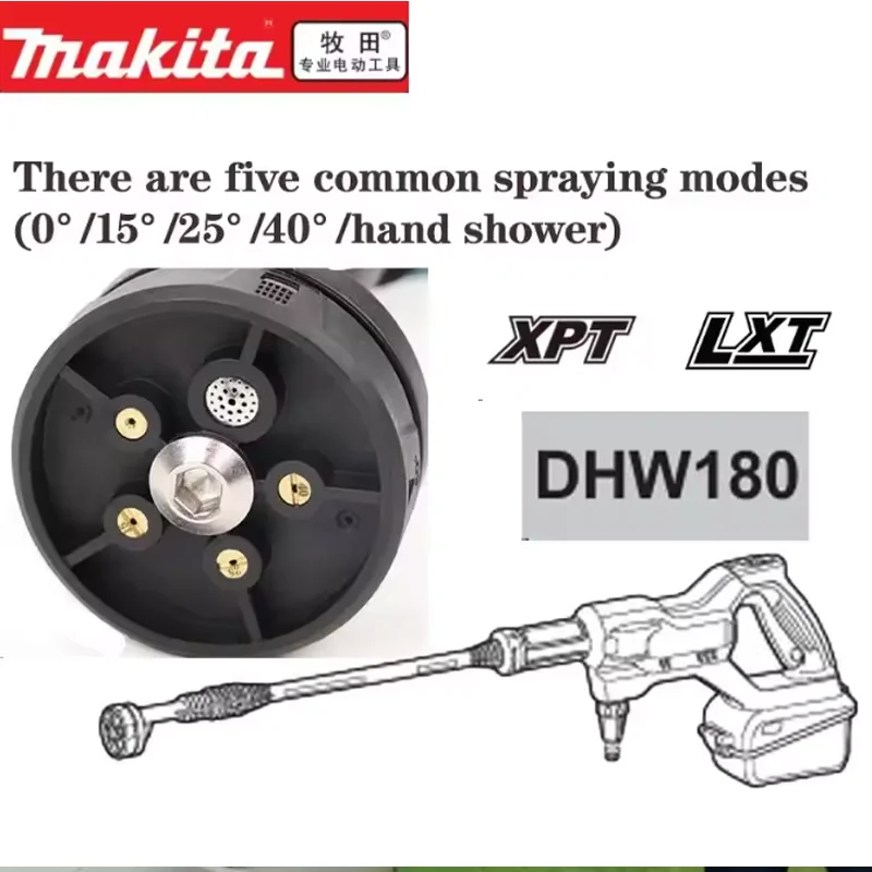

High-pressure water gun 18V Makita DHW180 , suitable for washing cars, watering flowers, comes with accessories as a gift