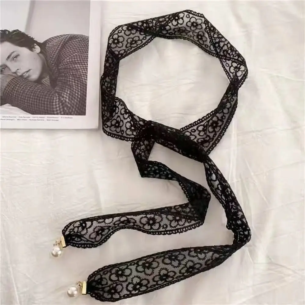 Sweet Decorative Lace Waist Belts Trend Elegant Clothing Accessories Chain Belt Pearl Pendant Dress Waist Chain for Women