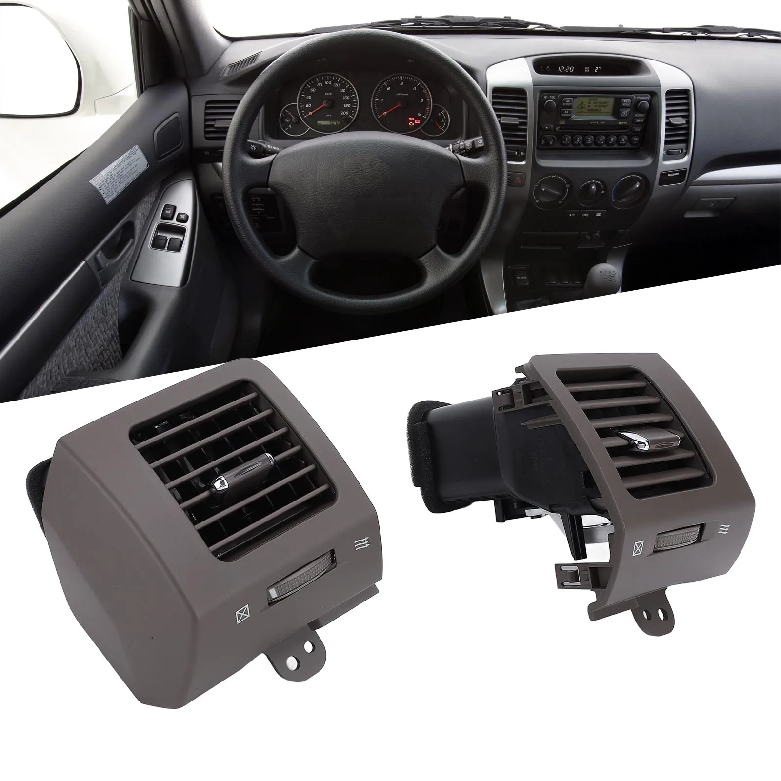 

Dashboard AC Air Vent 1 Pair Car Air Vent Outlet Improved Air Driver and Passenger Side Dashboard AC Air Vent for Prado