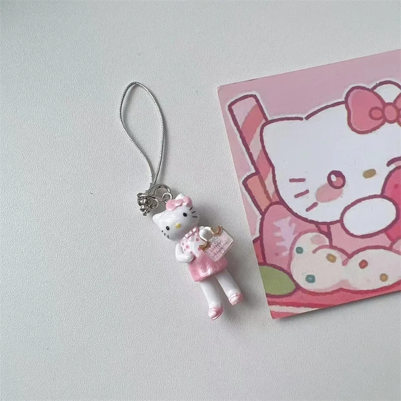 Sanrio Hello Kitty Keychain Phone Pendant Anime Backpack Pendant Kawaii Hanging Chain Cute Phone Charm Accessories Girl Gifts