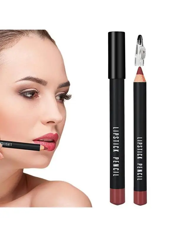 Matte Lipstick Pencil Lip Crayon Stick Matte Velvet Lipgloss Creamy Lip Liner Full Coverage High Pigment Waterproof Lipstick