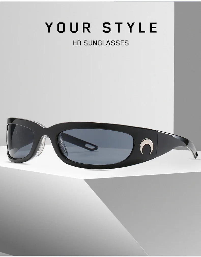 2026 Neue Rechteckige Sonnenbrille für Damen und Herren Vintage Outdoor Radsport Hip-Hop Punk Sonnenbrillen Y2k Brillen – Detail 7