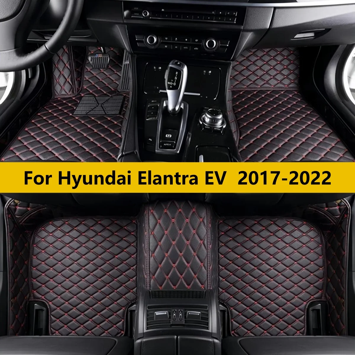 

Кожаные автомобильные коврики для Hyundai Elantra EV 2017 2018 2019 2020 2021 2022, полный комплект, ковровые покрытия, кожаные коврики для ног