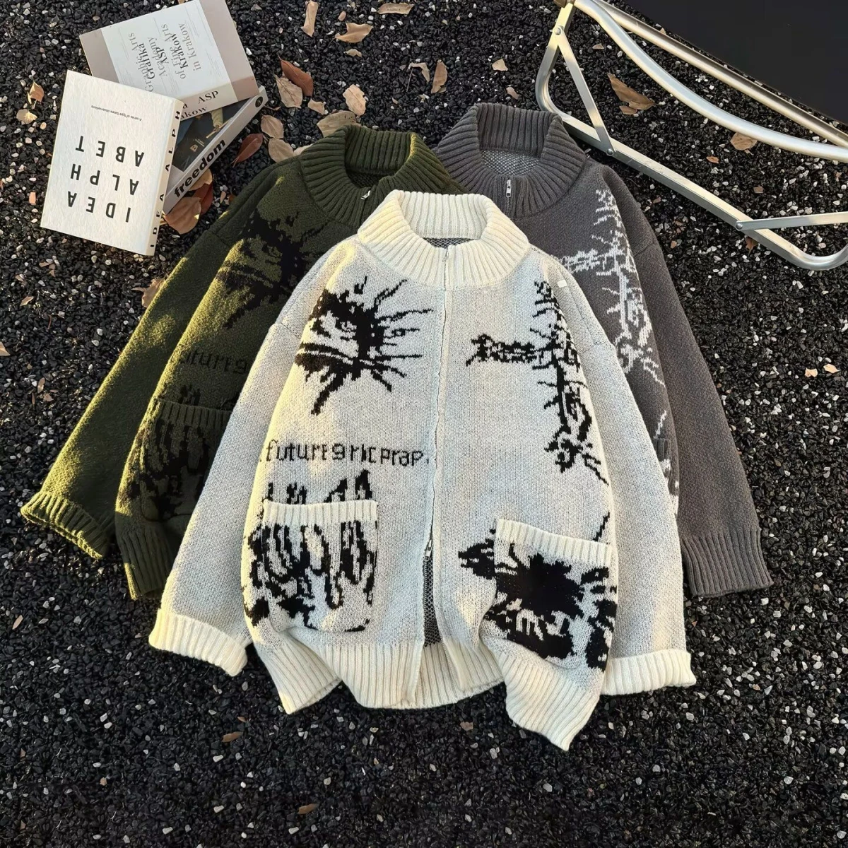 

Американский вязаный свитер с V-Ne, кардиган, мужской цветной повседневный свободный крой, зимняя верхняя одежда, длинное волокно из полиэстера