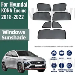 For Hyundai KONA Encino OS 2018-2022 Magnetic Car Sunshade Visor Front Windshield Frame Curtain Rear Side Baby Window Sun Shade