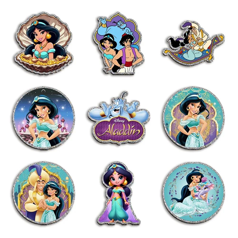 

Chunky Glitter Resin Planar Disney Jasmine Princess Acrylic Flatback Girls DIY Phone Case Hair Bow Craft Keychains Charms