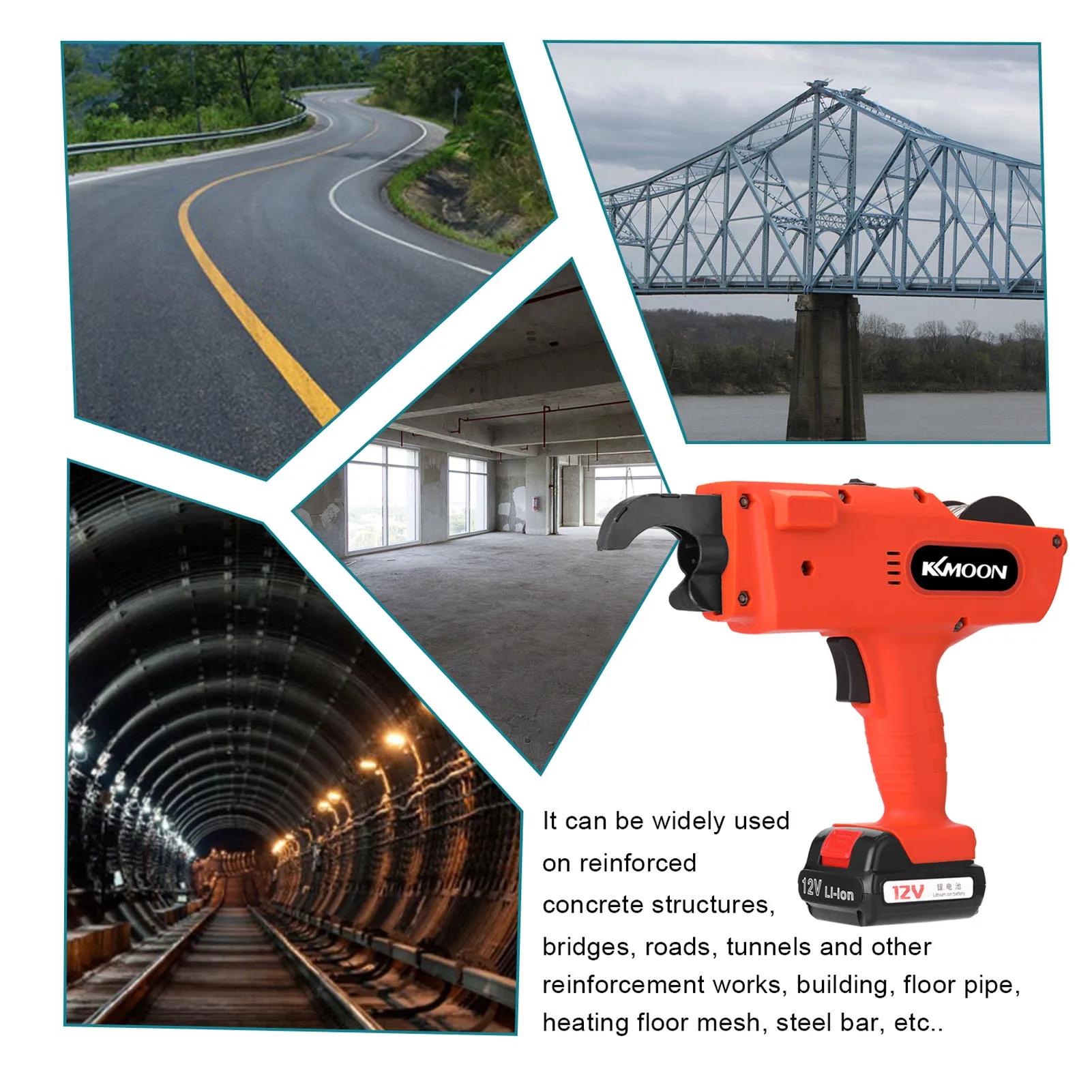 KKmoon 12 V Automatic 8-34MM  Tier Cordless Rechargeable Tying Binding Machine  Binding Machine Automatic