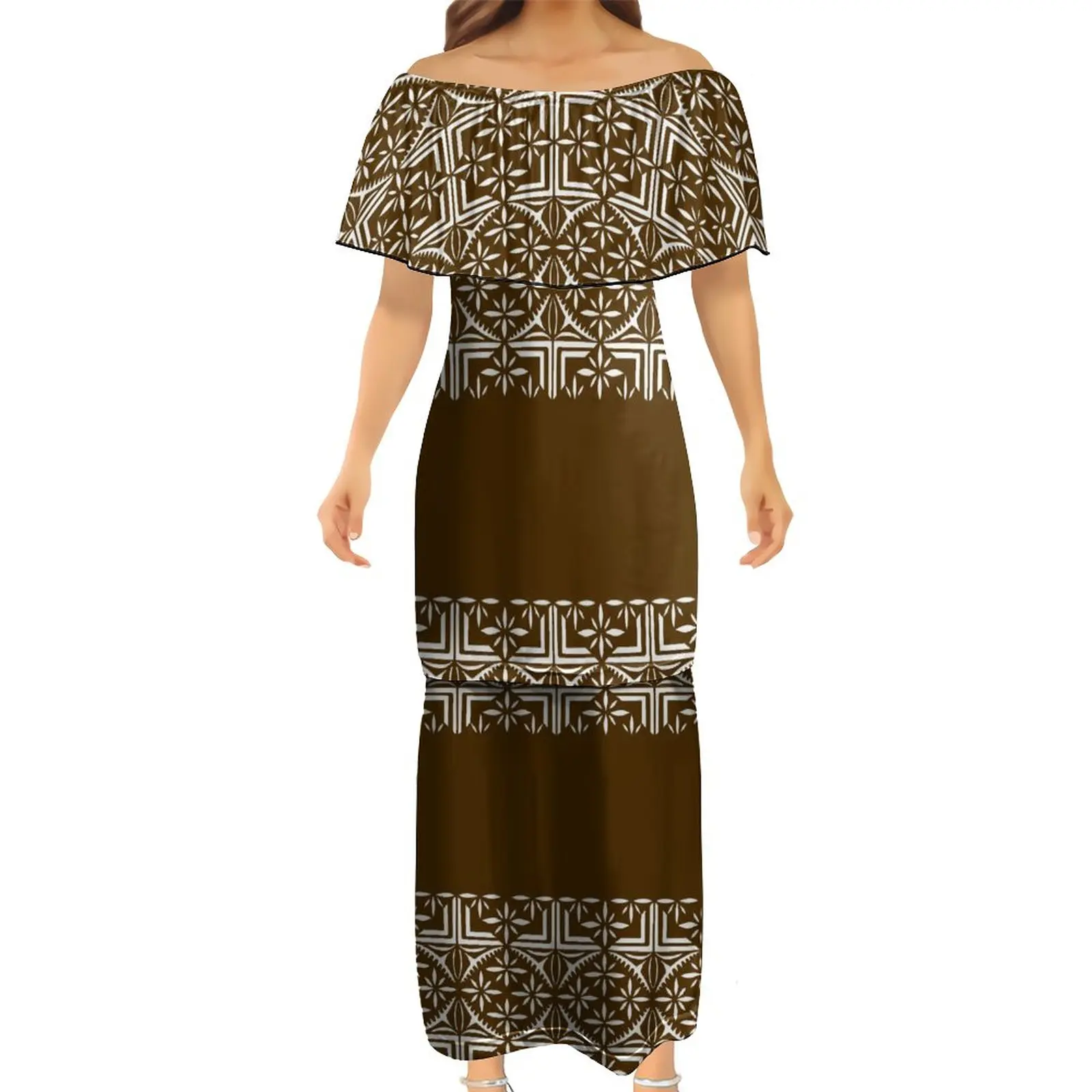 

Island Polynesian Casual High Quality Polynesian Clothing Super Soft Stretch Slim Samoan Puletasi Top And Skirts