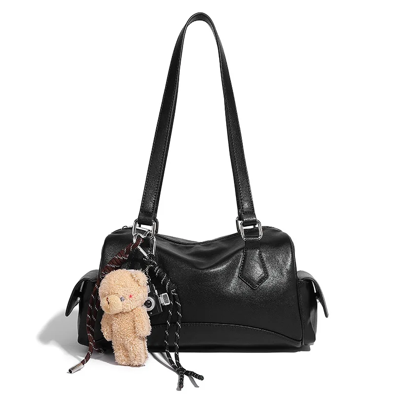 

Versatile shoulder bowling bag bear doll pendant handbag