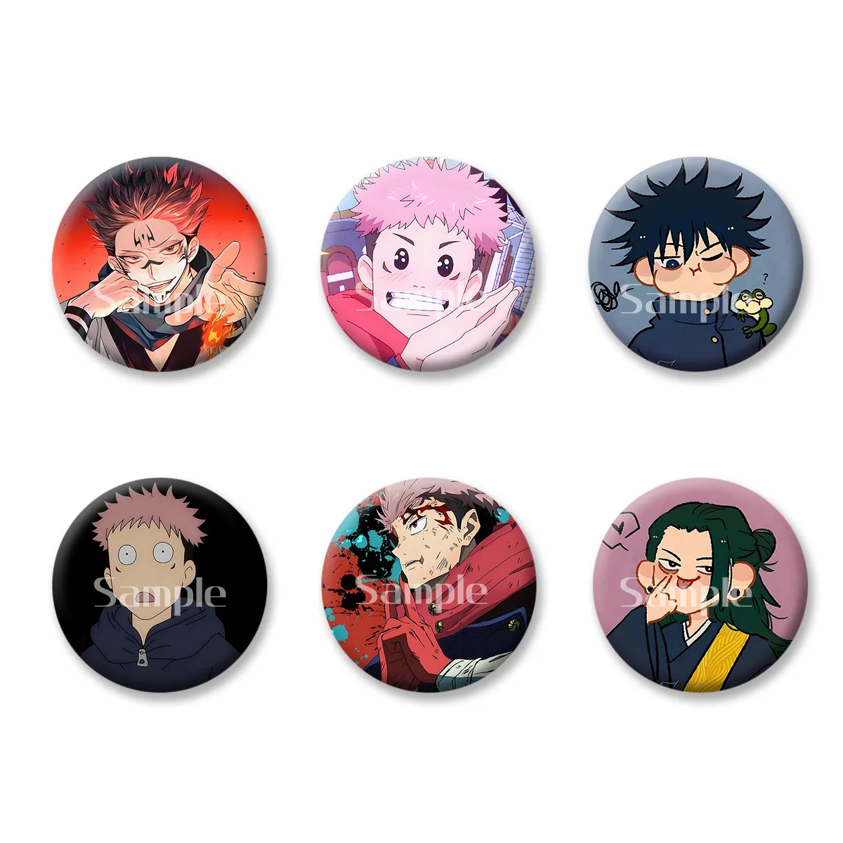 

Jujutsu Kaisen Itadori Yuji Gojo Satoru Flash Badge Keychains Makeup Mirror Fridge Magnet ACG Goods Anime Cartoon Peripherals