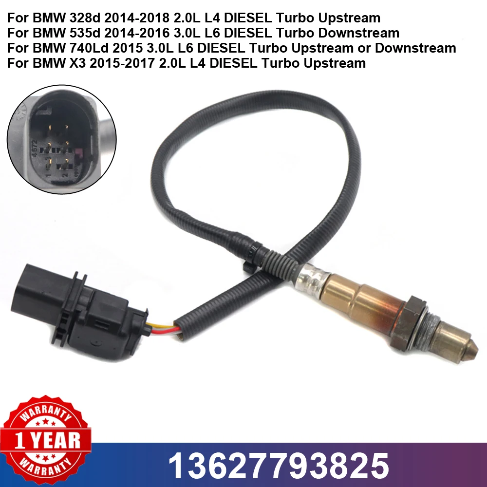 13627793825 New Car Upstream Air Fuel Ratio Lambda O2 Oxygen Sensor For BMW 328d X3 2.0L 535d 740Ld 3.0L A0035426918 0281004028