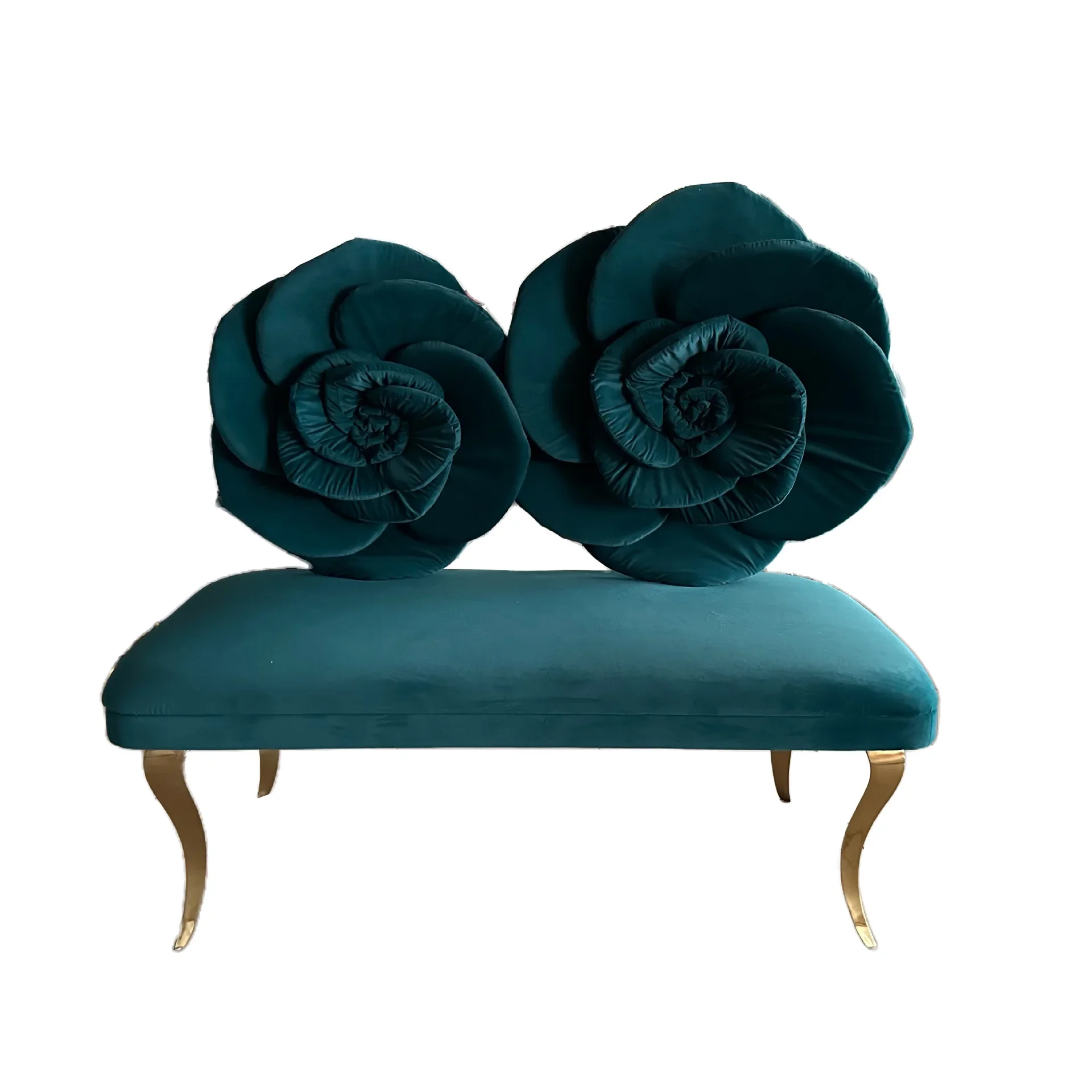 

Outdoor decorative sofa chair, hardware stainless steel rose sofa chair, double wedding banquet sofa wholesale