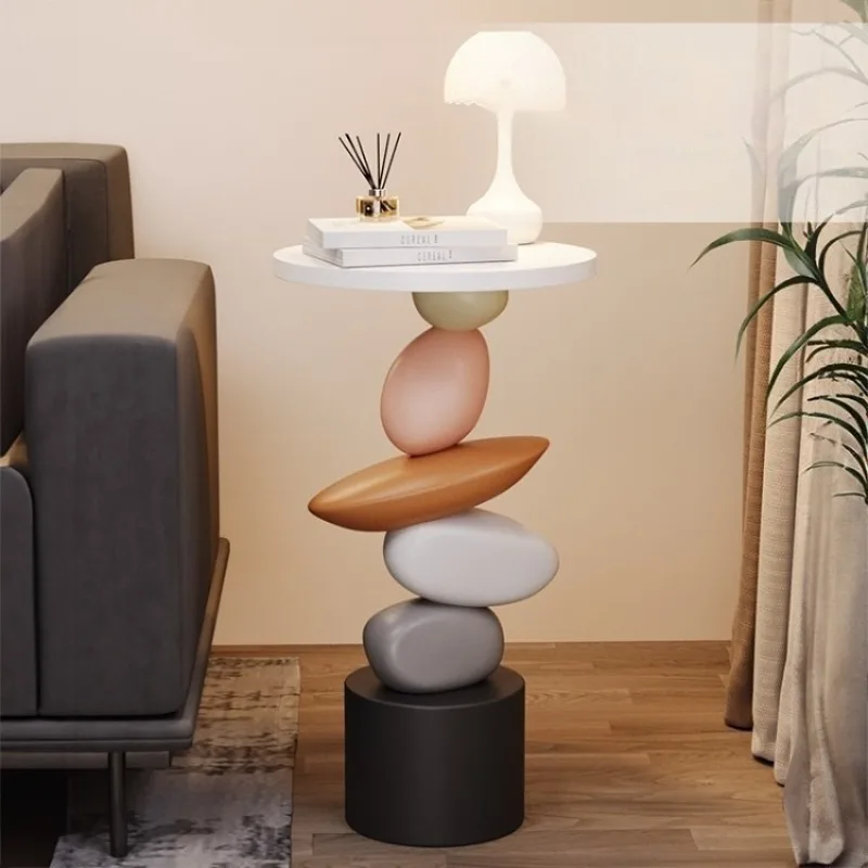 Creative Stone Coffee Tables Luxury Art  Aesthetic Tea Table Office Living Room Round Table Home Decor Sofa Beside Furniture