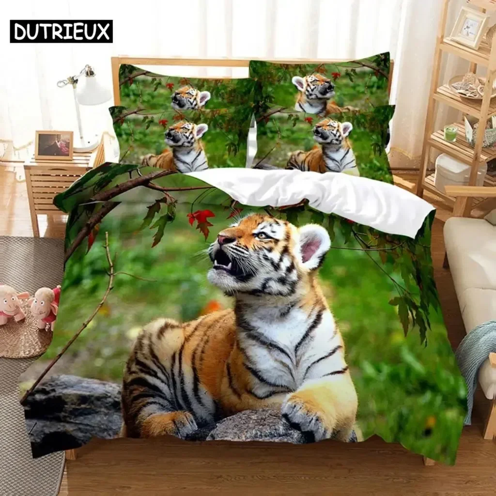 

Luxury New 3D Print Tiger Duvet Cover Set King Size Double Bed Single Queen Full Animal Quilt Case Pillowcase Twin Bedding Sets