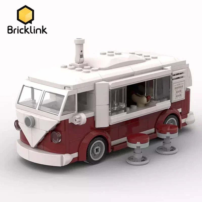 Bricklink 10220 Technical Car VW T1 Food Truck Camper Van Vehicles City Speed Champions Sets Building Blocks Toys Christmas Gift